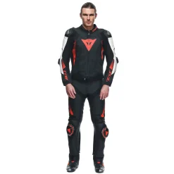 Dainese SUPER SPEED - MOTORRADHOSE AUS LEDER HERREN BLACK/WHITE/RED-FLUO