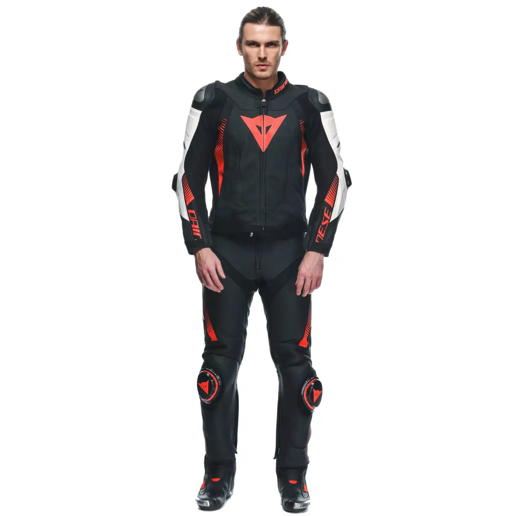 Dainese SUPER SPEED - MOTORRADHOSE AUS LEDER HERREN BLACK/WHITE/RED-FLUO