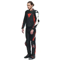Dainese SUPER SPEED - MOTORRADHOSE AUS LEDER HERREN BLACK/WHITE/RED-FLUO