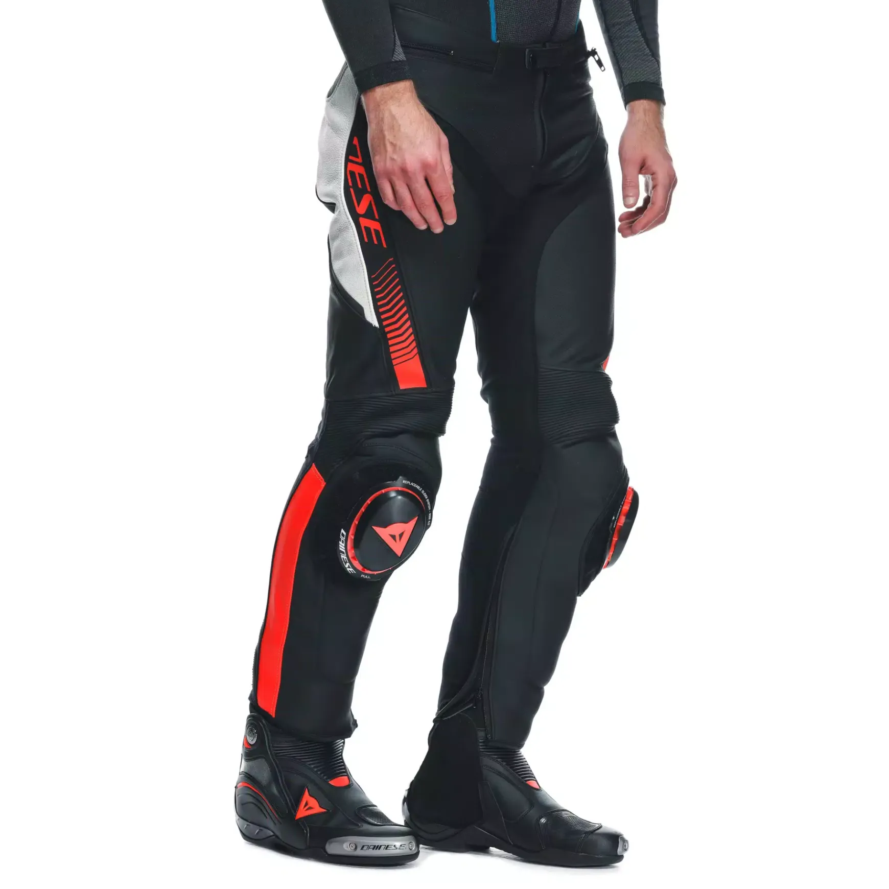 Dainese SUPER SPEED - MOTORRADHOSE AUS LEDER HERREN BLACK/WHITE/RED-FLUO