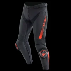 Dainese SUPER SPEED LEATHER PANTS BLACK/RED-FLUO Best