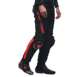 Dainese SUPER SPEED LEATHER PANTS BLACK/RED-FLUO Best
