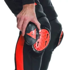 Dainese SUPER SPEED LEATHER PANTS BLACK/RED-FLUO Best