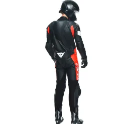 Dainese TOSA 1 PCS LEATHER SUIT PERF BLACK/FLUO-RED/WHITE Sale