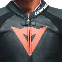 Dainese TOSA 1 PCS LEATHER SUIT PERF BLACK/FLUO-RED/WHITE Sale