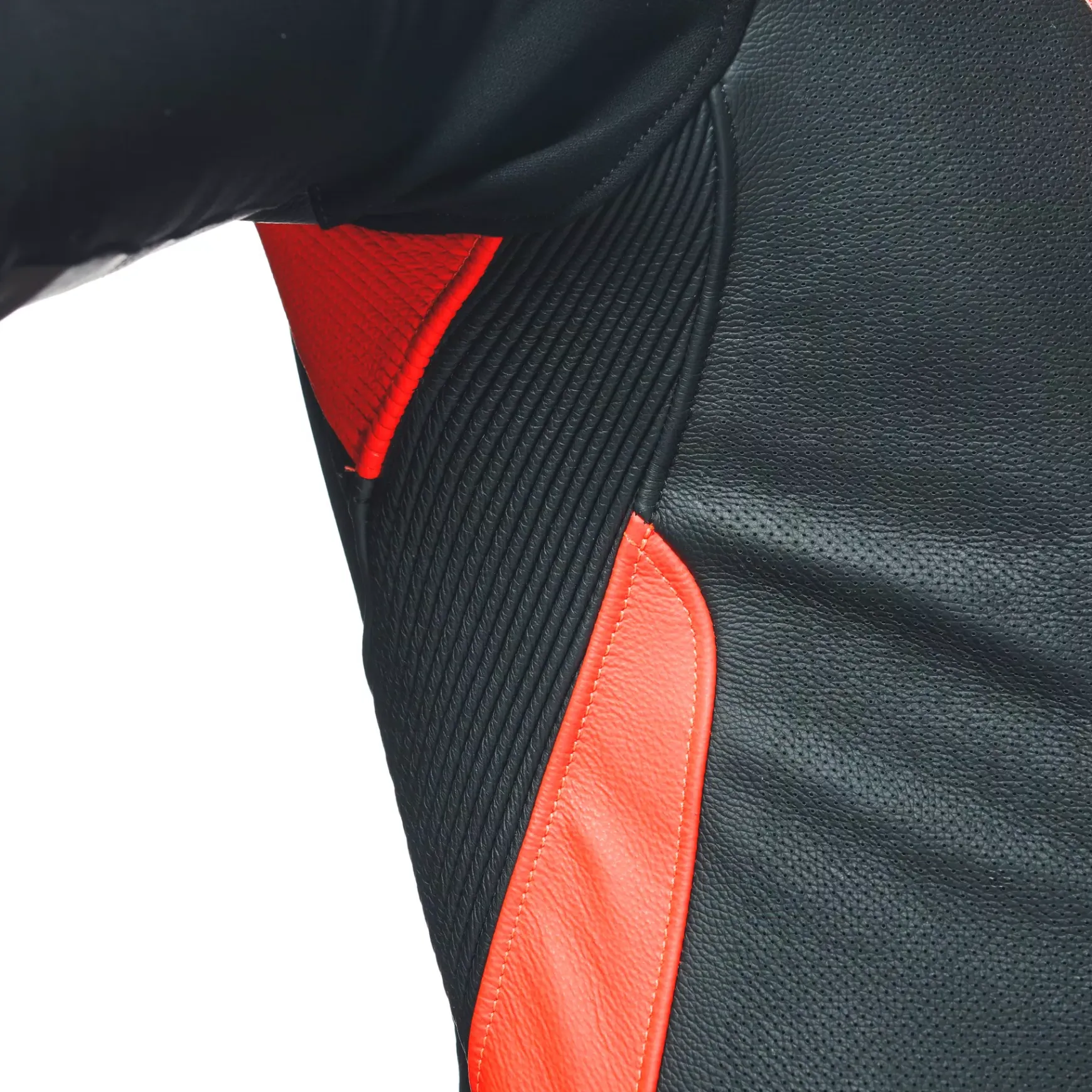 Dainese TOSA 1 PCS LEATHER SUIT PERF BLACK/FLUO-RED/WHITE Sale